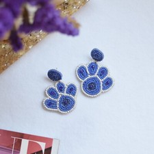 Dog Paw Animal Earring, Stud Earrings, Beaded Earrings, Gift ideas  1005BL