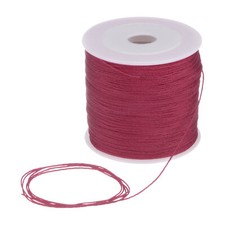 0.6mm Nylon Satin Cord 164 Yards Bracelet String Beading Thread, Burgundy Red
