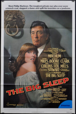 Big Sleep 1978 Orig 27X41 Mint Gefaltetes Filmplakat Robert Mitchum Sarah Miles