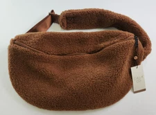 Calia Womens Rocky Mountain Brown Sherpa Large Sling Bag 17'x10'x6' Adjustable S