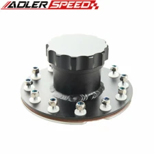 US STOCK Aluminum Straight Fuel Cell Filler Neck Cap 12 Bolt Flange Black