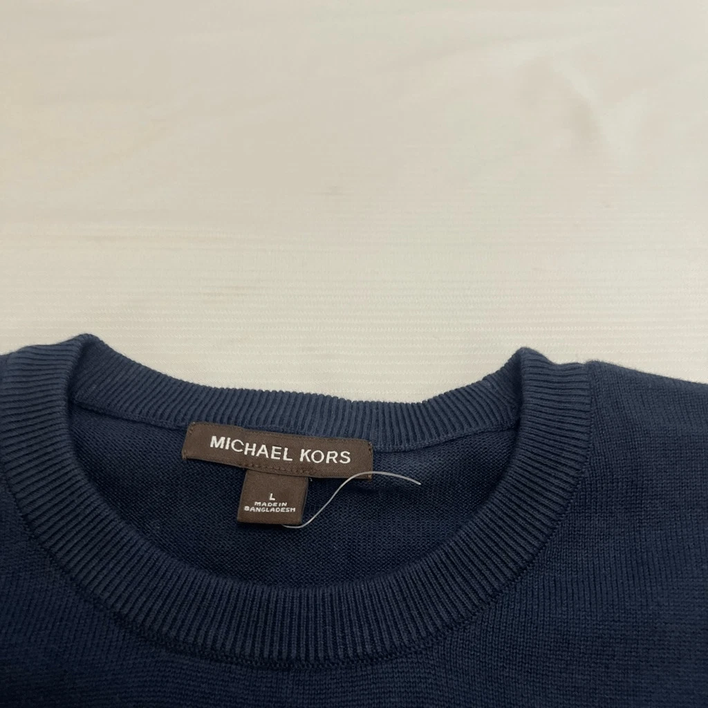 Maglione Michael Kors logo cotone monogramma blu uomo felpa grande pullover