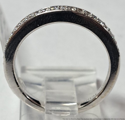 Ladies Continental Diamonds 14K White Gold Diamond Stackable Wedding Band Size 7 - Picture 5 of 9