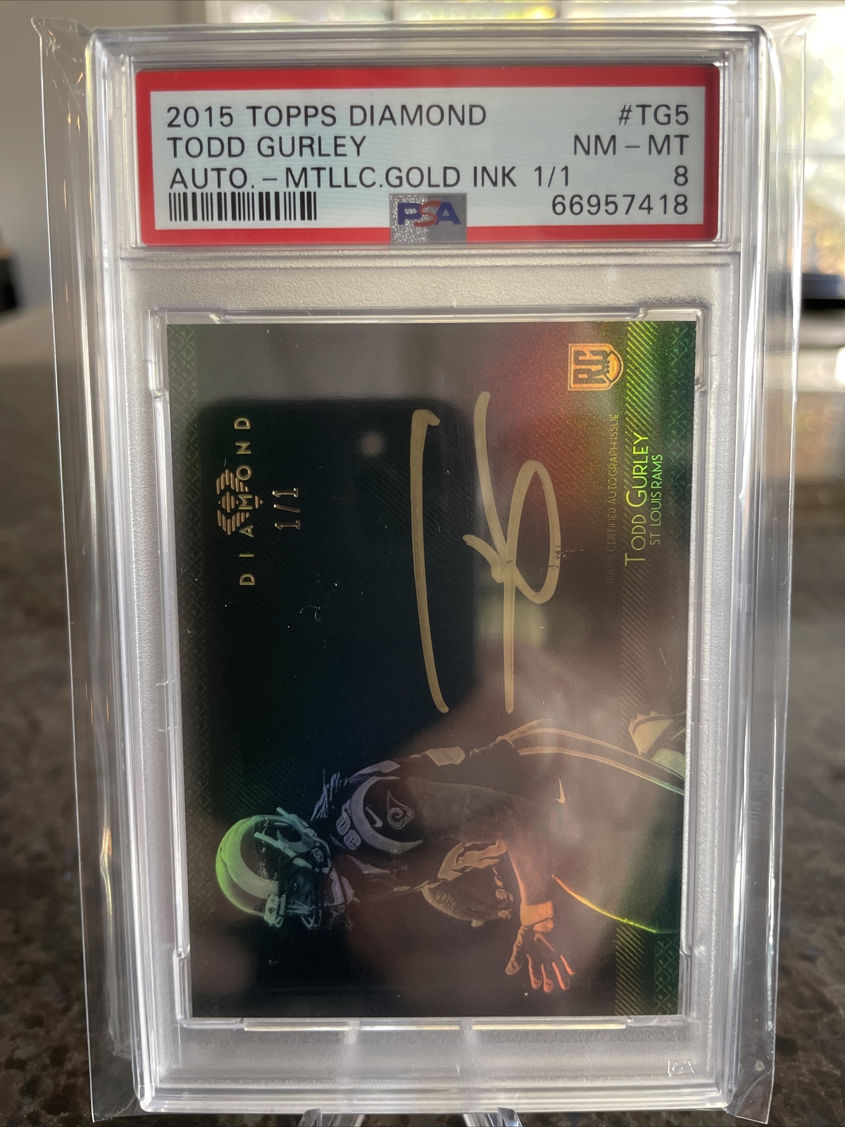 Todd Gurley Topps Diamond Autograph #TG5 Metallic Gold Ink 1/1