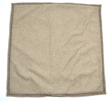 Pottery Barn 20x20" Wool Blend Pillow Cover Beige Tan Neutral Brown Stitching