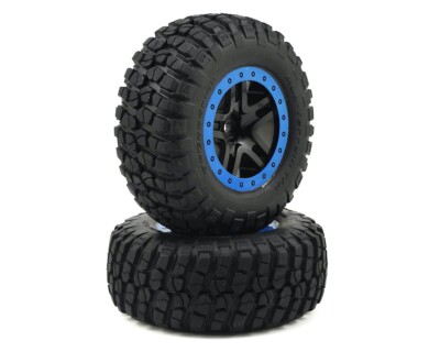 Traxxas BFGoodrich KM2 Tire auf Split Spoke Felge schwarz blau 12mm TRX5883A ...