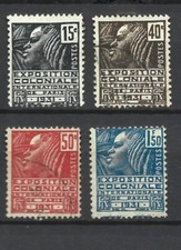 58 la série expo coloniale 1930 YT 270-271-272-273 oblitérés