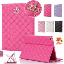 Leather Crown Case for iPad 9th 8th 7th Generation 10.2" Mini 6 Stand Cover Xmas