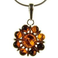 Baltic Amber Sterling Silver 925 Flower Leaf Pendant Jewellery Jewelry Gift Baltic Amber Sterling Silver 925 Flower Leaf Pendant Jewellery Jewelry Gift