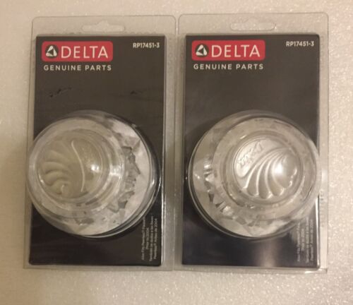 2 Original Delta Wasserhahn Badewanne Dusche Knopf Griff RP17451-3 NEU versiegelt
