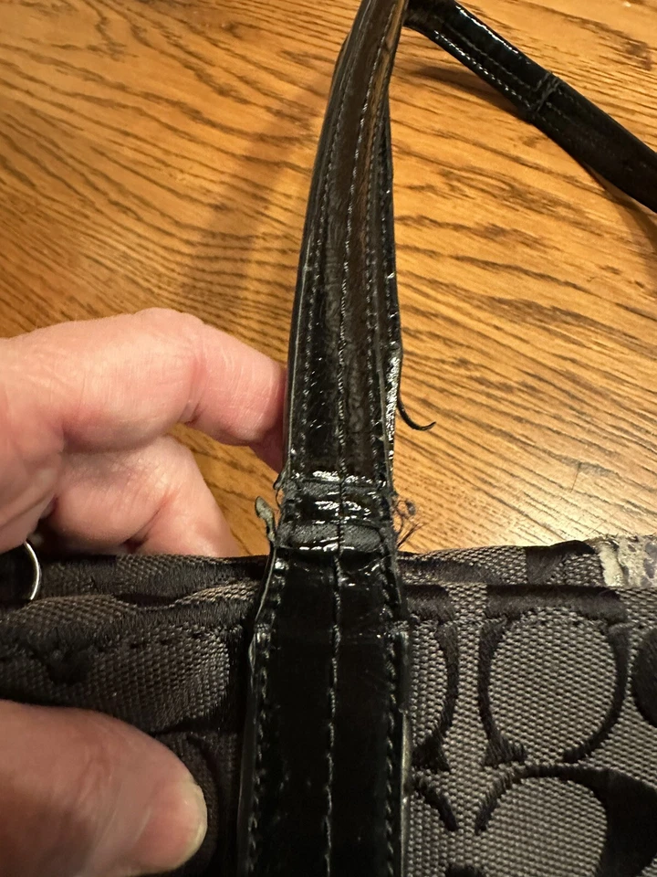 COACH Signature Python Stripe Tote Shoulder Canvas Handbag (H1360-F25706) - Image 4 of 4