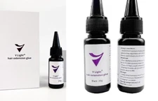 V-light Hair Extensions Glue, UV light, bonding agent - Black or Transparent