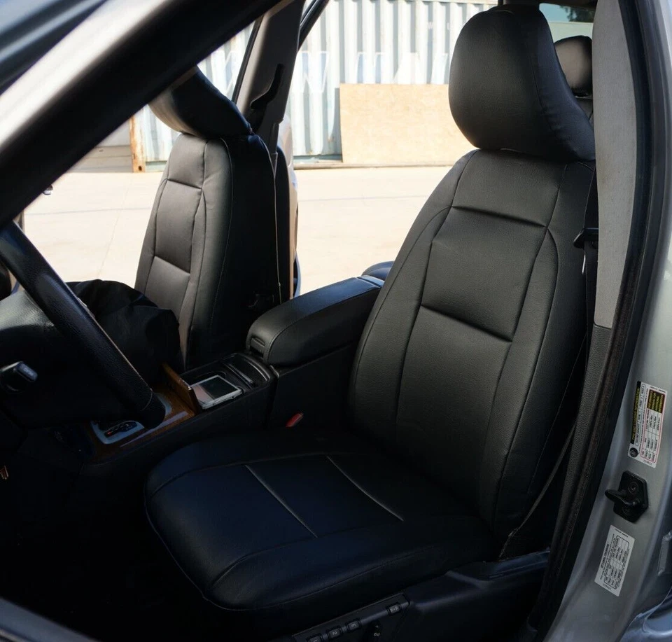 PARA VOLVO V70 1996-2000 IGGEE S. CUERO A MEDIDA AJUSTE 2 FUNDAS ASIENTO DELANTERAS PAR Foto 4 de 4