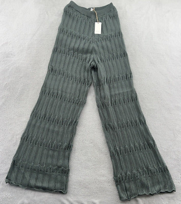 Bluebird Lane Pants Women s Small Green Lace Crochet Knit Shorts