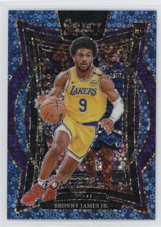 2024-25 Panini Select Concourse Light Blue Disco Prizm 90/99 Bronny James Jr 8d9