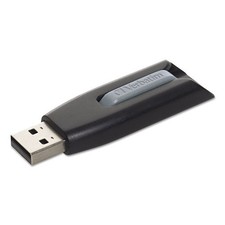 Verbatim 49174 Store 'n' Go V3 64 GB USB 3.0 Drive - Black/Gray New