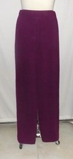 St John Collection Santana Knit Pants Wide Leg Trouser Purple Pull-On 8 NWT