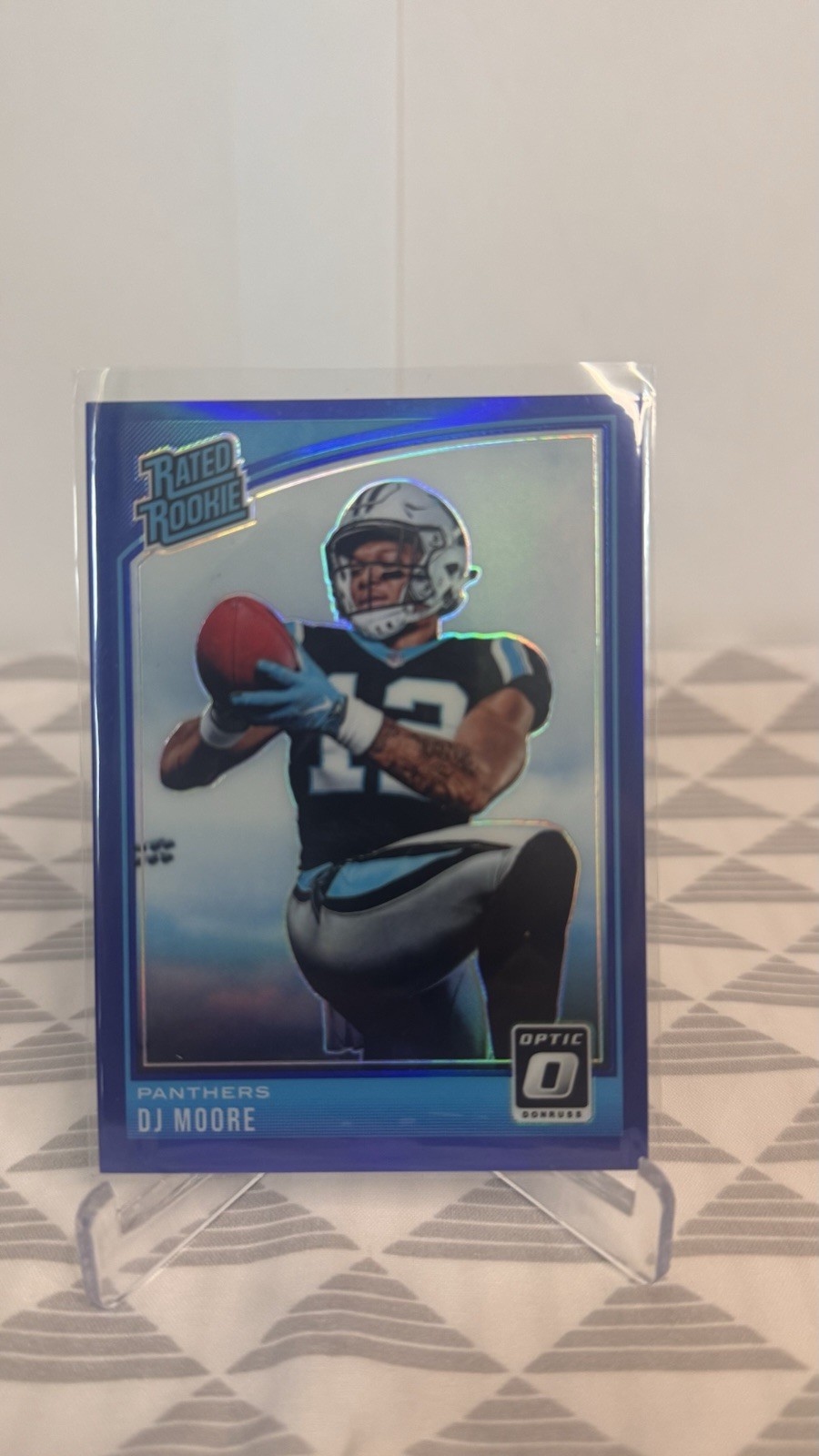 Panini Donruss Optic 2018 DJ Moore Panthers Rated Rookie Blue Prizm #166/149