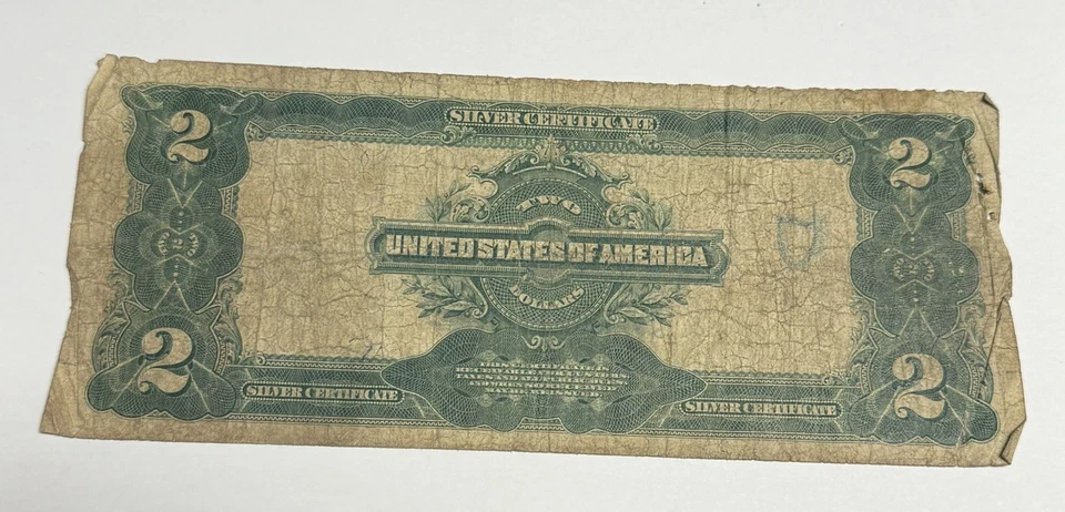 1899 $2 U.S. Silver Certificate Fr# 251, Vernon-Treat U.S. Large Mini Porthole - Image 3 of 3