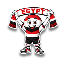 Egypt Egyptian Flag Football Mascot Supporter Vinyl Sticker Decal 100x95mm