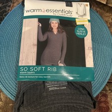 Warm Essentials By Cuddl Duds Womens Long Sleeve Henley NWT Size M