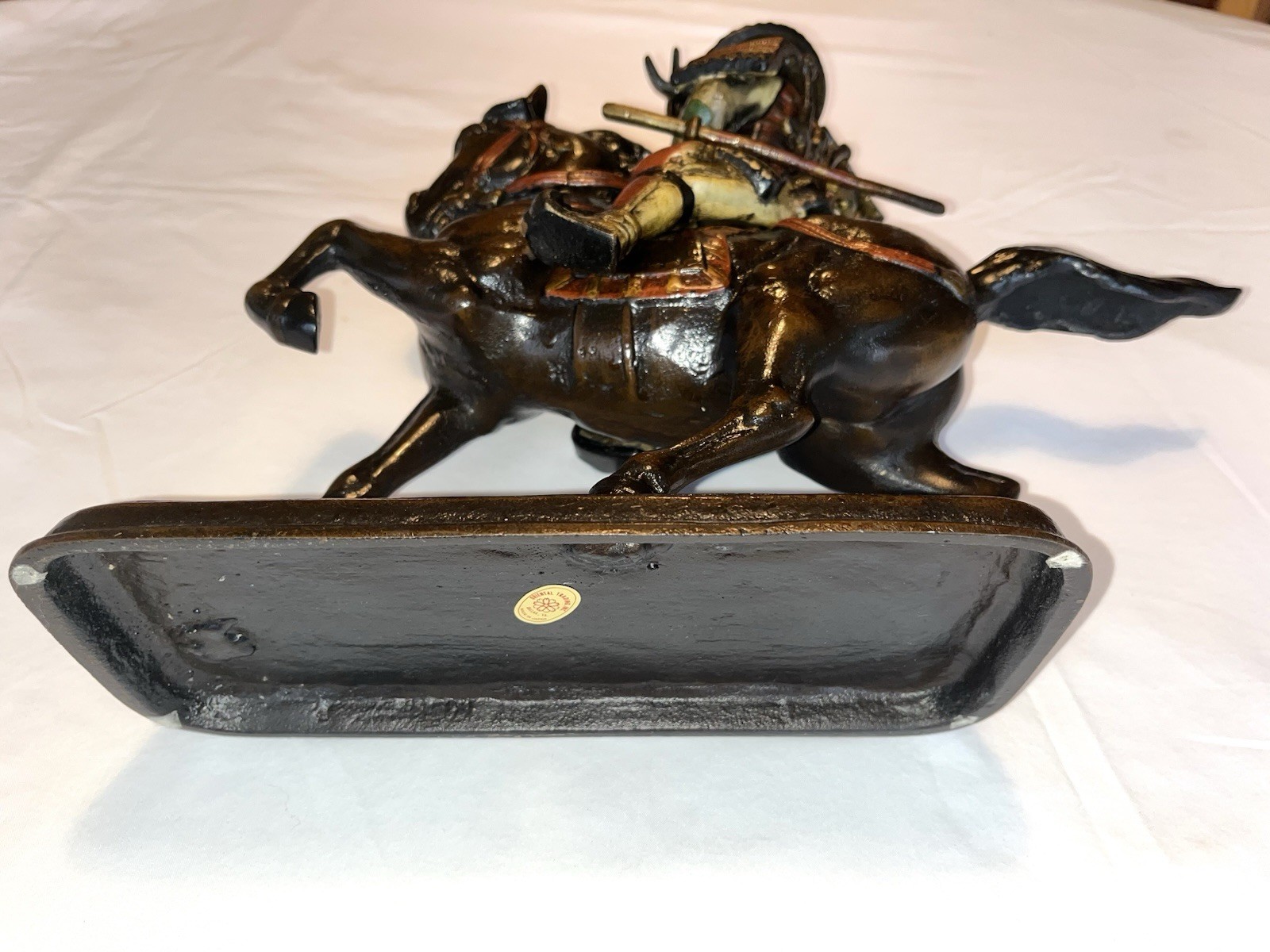 VTG Japanese Bronze Samurai Warrior on Horseback Statue 14x23 (Masashige style)