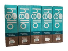 Lote de 5: Hello pasta de dientes blanqueadora antiplaca sin flúor 4,7 oz ex agosto 2027