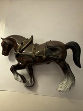Vintage Clydesdale Plastic Horse Marked Hong Kong Missing Harness Straps 80s