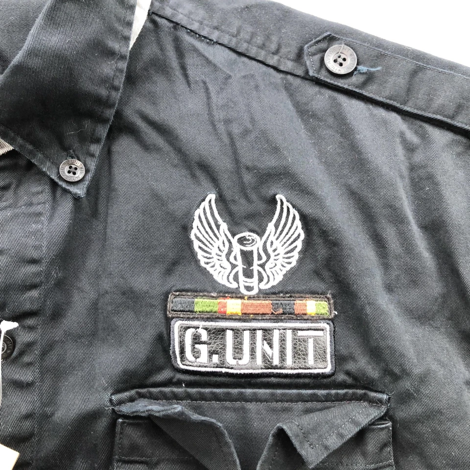 Vintage G Unit Shirt Mens XL Black Heavy Weight Military Embroidered Y2K - Image 4 of 4