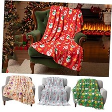 4 Pcs Christmas Throw Blanket Warm Soft Snowman, Christmas Tree 50 x 60 Inch