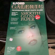 ILFORD Galerie Professional Inkjet Smooth Gloss Paper 11" x 17" 25 Sheets NEW 