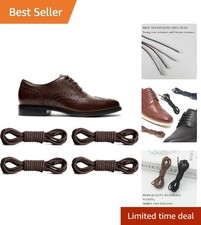 Durable 39" Waxed Cotton Shoelaces - Elegant Coffee Replacement for Dress Shoes