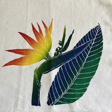 NWT HAWAIIAN BIRD OF PARADISE HAND SCREENED DESIGN BY JANET HOLIDAY DISH TOWEL