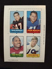 1969 Topps Four-in-One Nick Rassas/Tom Matte/Bobby Mitchell/Lance Rentzel EX