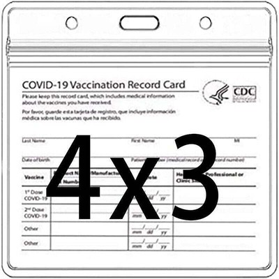 PACKS: 4 PK CLEAR - I Vaccinated Card Keeper