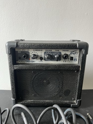 #ad Peavey Rockmaster GT5 Guitar Amp Portable 9V Bundle w Amp Cords WORKING $50.00