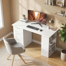 120cm Computer Desk Writing PC Table Workstation Laptop w/ 3 Shelf & Drawers