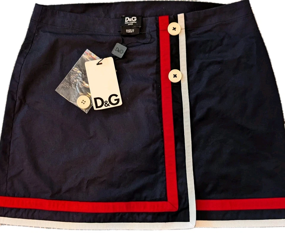 ¡$50 de descuento! Falda DOLCE & GABBANA Niños Azul Marino Niña Talla 10 Nueva Con Etiquetas Foto 3 de 4