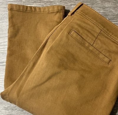 Eileen Fisher Organic Cotton Cozy Stretch Slim Pants in Dark Clay SZ 2 (28x28)