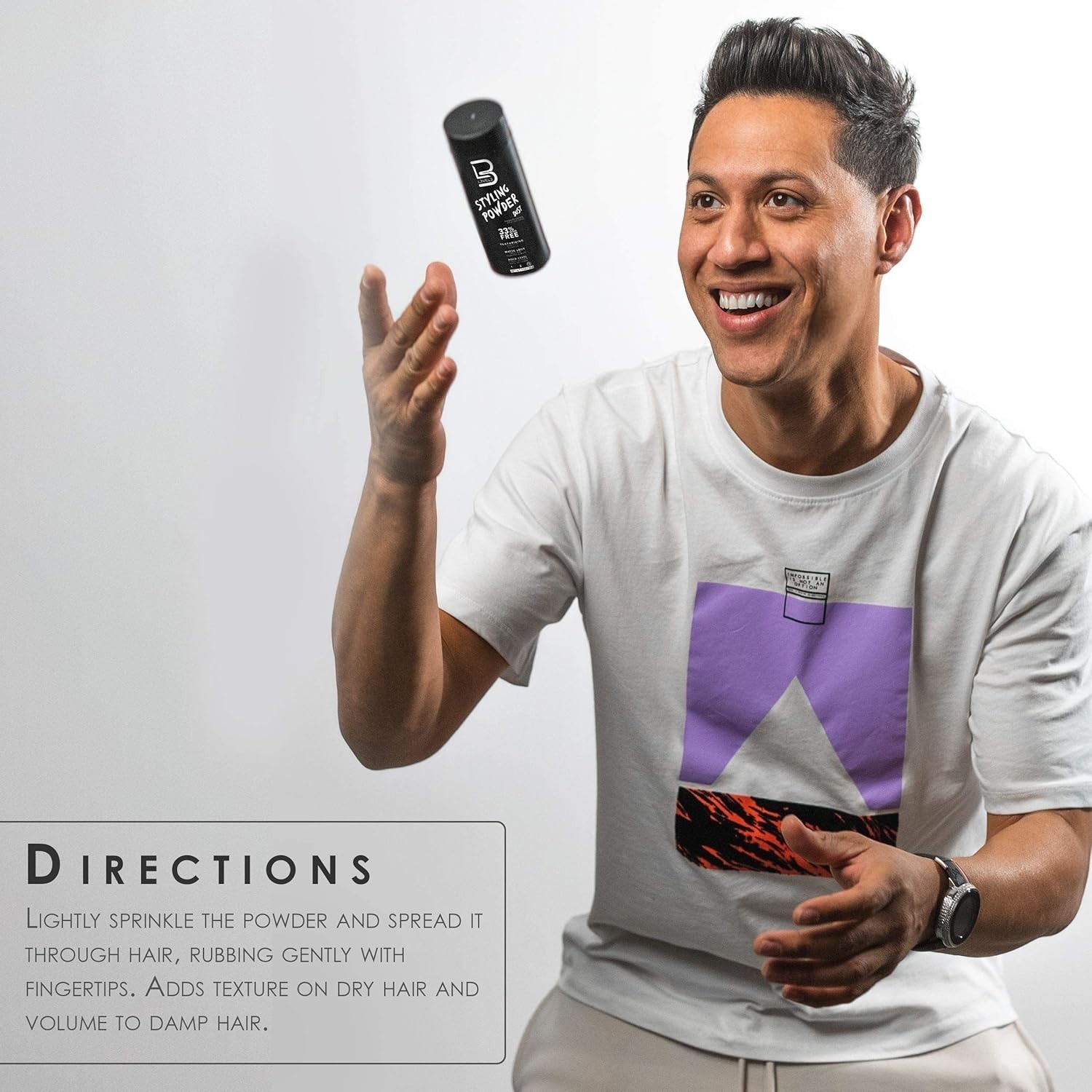 60g L3 Level 3 Volumizing Styling Powder for Men - Lightweight, Oil-Free