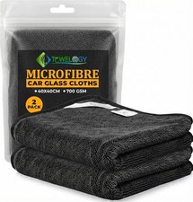 Car Glass Cleaner- 2x Professional Window Windshield Streak Free Cleaning Cloths
