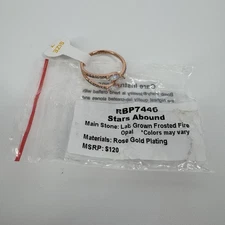 BP Bomb Party "Stars Abound" Frosted Fire Opal on Rose Gold Plating Size 7 Ring