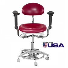 Dental Medical Chair Ergonomic Adjustable Microscope Chair Purplish Red US STOCK
