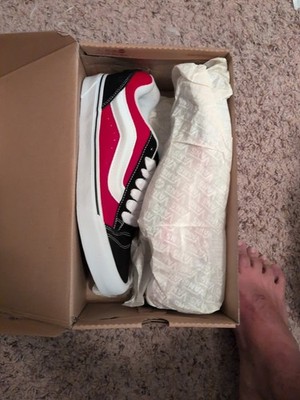 Vans Knu Skool Skate Shoe - Red / True White / Black