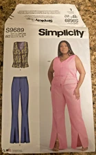 Simplicity S9689 Vest & Pants Plus 20W 22W 24W 26W 28W Uncut