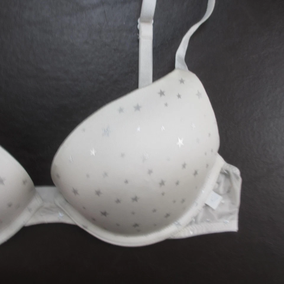 Victoria's Secret Bra Womens 32B White Star Print Padded Underwire Adjustable - Image 4 of 4