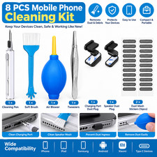 Phone Charging Port Cleaning Kit, Dust Plugs Speaker Cleaner for iPhone Samsun
