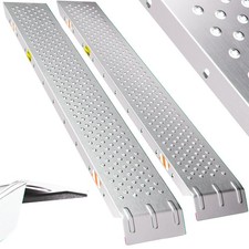 2× Heavy Duty Steel Loading Ramps 400 kg for Lawnmower, Trailer & Motorbike