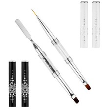 2Pcs Hard Gel Nail Brush, Premium Nylon Builder Gel Art Brushes for Nails French