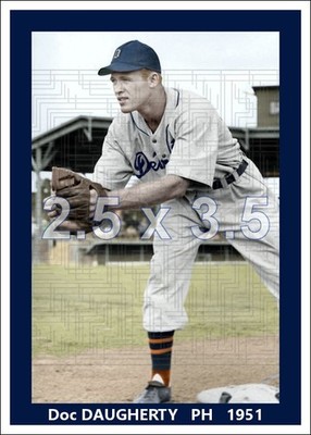 Doc Daugherty - 1948 Detroit Tigers - 2.5 x 3.5 custom card (blank back)